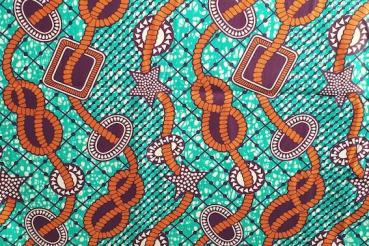 Preview: ORANGE CELEBRATION Waxprint Stoff